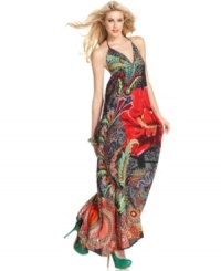 An oversized floral print makes a graphic summer statement on this Desigual maxi dress -- perfect for standout style! An oversized floral print makes a graphic summer statement on this Desigual maxi dress -- perfect for standout style!