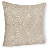 This hand-printed decorative pillow from JR by John Robshaw features a striking geometric pattern in soft clay.