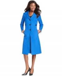 A polished fall look starts here, with Evan Picone's sleek skirt and coat combination. The bold color and streamlined silhouette command attention. A polished fall look starts here, with Evan Picone's sleek skirt and coat combination. The bold color and streamlined silhouette command attention.