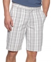 Don't fall flat. These plaid shorts from Alfani give you sophisticated summer style all season long.