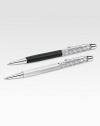 A sophisticated gift for the woman who weighs her words and wants to present them with sparkle, these precision writing instruments are filled with tiny Swarovski crystals for years of shimmer.Two white pearl ballpoint pensApprox. 5.5LMade in Austria