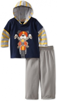 Kids Headquarters Baby-Boys Infant Stripes Hooded Top With Pants, Navy, 12 Months Kids Headquarters Baby-Boys Infant Stripes Hooded Top With Pants, Navy, 12 Months
