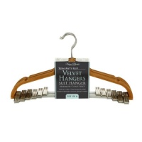 Karen Rhodes Camel 6 Pack Velvet Suit Hanger with Metal Clips Karen Rhodes Camel 6 Pack Velvet Suit Hanger with Metal Clips