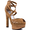 BEBE T2244 KISSED TAN WOMENS ANKLE STRAP Size 9.5M
