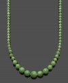 Add a fresh sprig of color to lighten any look. Graduated, jade beads (4-8 mm) with a 14k gold clasp create a look of polished elegance. Approximate length: 18 inches.