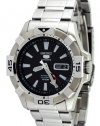 Seiko Black Dial Stainless Steel Automatic Mens Watch SNZH11