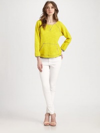 Your favorite sweatshirt updated in a vibrant, nubby knit with contrast trim.ScoopneckRaglan sleevesFront kangaroo pocketAbout 24 from shoulder to hem93% cotton/6% nylon/1% elastaneDry cleanImportedModel shown is 5'10 (177cm) wearing US size Small. Your favorite sweatshirt updated in a vibrant, nubby knit with contrast trim.ScoopneckRaglan sleevesFront kangaroo pocketAbout 24 from shoulder to hem93% cotton/6% nylon/1% elastaneDry cleanImportedModel shown is 5'10 (177cm) wearing US size Small.