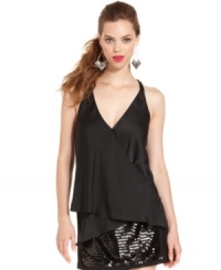 A beaded racerback adds sparkle & shine to this RACHEL Rachel Roy layered tank -- perfect for hot soiree style! A beaded racerback adds sparkle & shine to this RACHEL Rachel Roy layered tank -- perfect for hot soiree style!
