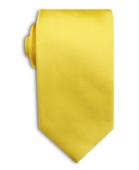 A lustrous solid tie is the perfect worry-free complement to your sophisticated office attire. A lustrous solid tie is the perfect worry-free complement to your sophisticated office attire.