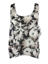 Gryphon Womens Uneven Printed Sheer Tank Top Gryphon Womens Uneven Printed Sheer Tank Top