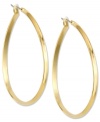 A must-have for your collection, Anne Klein's pear-shaped hoop earrings are gorgeous in gold tone mixed metal. Approximate diameter: 1-1/2 inches.