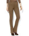 Lauren Ralph Lauren's polished wool pant with an elegant herringbone pattern features buttons at the hem for versatile styling, easily translating your look from work to weekend.