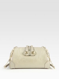 EXCLUSIVELY AT SAKS. Soft tanned leather with a hint of metallic sheen in a structured, lady-like silhouette. Removable chain shoulder strap, 14½ dropDouble top zip closureOne inside open pocketLeather lining9W X 4¾H X 2¼DMade in Italy EXCLUSIVELY AT SAKS. Soft tanned leather with a hint of metallic sheen in a structured, lady-like silhouette. Removable chain shoulder strap, 14½ dropDouble top zip closureOne inside open pocketLeather lining9W X 4¾H X 2¼DMade in Italy