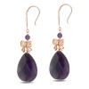 Rose Gold Plated Silver Amethyst and Amethyst Beads Earrings