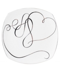 Sweet yet sophisticated, a loopy heart design sweeps across the Love Story square platter from Mikasa. Complete with a sparkling platinum rim, this romantic ribbon pattern captivates everyone at your dinner table. Sweet yet sophisticated, a loopy heart design sweeps across the Love Story square platter from Mikasa. Complete with a sparkling platinum rim, this romantic ribbon pattern captivates everyone at your dinner table.