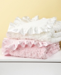 With ultrasoft faux fur on one side and fleece on the other, this snuggly blanket from First Impressions is the next best thing to wrapping baby up in a cloud! With ultrasoft faux fur on one side and fleece on the other, this snuggly blanket from First Impressions is the next best thing to wrapping baby up in a cloud!