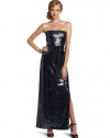 BCBGMAXAZRIA Women's Lela Strapless Sequined Long Gown