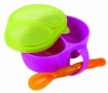 Sassy First Solids Feeding Bowl with Spoon, Girl, Pink/Purple