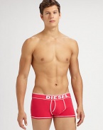 Low-rise brief style, with a square-cut leg opening and logo waistband.Sits at hipContoured pouchContrast trim95% cotton/5% elastaneMachine washImported
