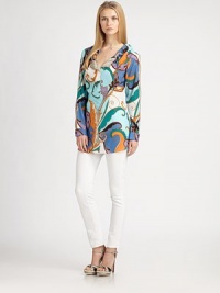 Guaranteed to turn heads, this printed cotton blouse offers a relaxed fit.Feminine collarSelf-tie necklineCord endsLong sleevesButton-down styleAllover printAbout 29 from shoulder to hemCottonDry cleanImported Model shown is 5'10½ (179cm) wearing US size Small. Guaranteed to turn heads, this printed cotton blouse offers a relaxed fit.Feminine collarSelf-tie necklineCord endsLong sleevesButton-down styleAllover printAbout 29 from shoulder to hemCottonDry cleanImported Model shown is 5'10½ (179cm) wearing US size Small.