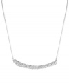 There's no holds barred on style. This frontal necklace from Robert Lee Morris is crafted from silver-tone mixed metal with a sparkling bar adorned with glass pave crystal accents. Approximate length: 16 inches + 3-inch extender. Approximate drop: 1/2 inch.