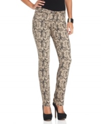 These petite skinnies from Earl Jeans feature an on-trend lace print with a hint of stretch for a fabulous fit. These petite skinnies from Earl Jeans feature an on-trend lace print with a hint of stretch for a fabulous fit.
