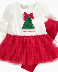 On the 2nd day of Christmas my mommy gave me this sweet looking tiered tutu dress by First Impressions. On the 2nd day of Christmas my mommy gave me this sweet looking tiered tutu dress by First Impressions.