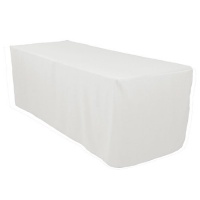 6 ft. Fitted Polyester Tablecloth White