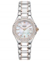 Modern trends add a stylish touch to the classic sophistication of diamonds on this Citizen watch. Powered by Eco-Drive, harnessing natural and artificial light, never needing a battery.