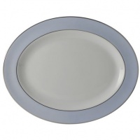 Bernardaud Dune Blue Oval Platter 13 In Bernardaud Dune Blue Oval Platter 13 In