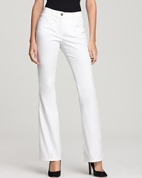 These BASLER jeans channel a '70s groove in modern white stretch denim, designed in a super-hip flared silhouette with ribbon detailed back pockets. These BASLER jeans channel a '70s groove in modern white stretch denim, designed in a super-hip flared silhouette with ribbon detailed back pockets.