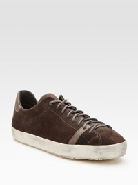 Utter style and comfort in your choice of suede or denim, both with leather trim and gently distressed soles. Padded leather Crepe/rubber sole Imported Utter style and comfort in your choice of suede or denim, both with leather trim and gently distressed soles. Padded leather Crepe/rubber sole Imported