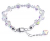 SCBR114 Sterling Silver Clear AB Crystal adjustable Bracelet 7 to 8 inch Made with Swarovski Elements