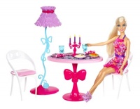 Barbie Glam Dining Room Furniture and Doll Set