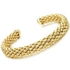 14k Yellow Gold Plated Woven Bangle Cuff Bracelet
