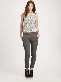 Classic cargo pants updated by skinny-leg construction and cropped pant legs. Button closureZip flySlash pocketsCargo pocketsBack patch pocketsInseam, about 3296% cotton/4% elastaneDry cleanMade in USA of imported fabricModel shown is 5'10 (177cm) wearing US size 2. Classic cargo pants updated by skinny-leg construction and cropped pant legs. Button closureZip flySlash pocketsCargo pocketsBack patch pocketsInseam, about 3296% cotton/4% elastaneDry cleanMade in USA of imported fabricModel shown is 5'10 (177cm) wearing US size 2.