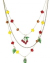 Betsey Johnson Rio Pineapple and Bead Illusion Necklace