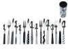 Present time Mix and Match Black and White Assorted Cutlery Set, 16-Piece