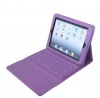 New Wireless keyboard leather case for Ipad 2/3 the new iPad with stand-PURPLE