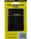 2 Classic Black Mini Address Books Small Pocket Size