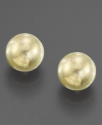 The perfect earrings for a little one: 14k gold balls make an adorable accessory. The perfect earrings for a little one: 14k gold balls make an adorable accessory.