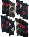 Men's Argyle Dress Socks 12 Pair Cotton Blend Color Variety 10-13