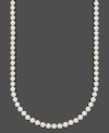 The epitome of elegance. Belle de Mer's A+ Akoya cultured pearls (8-8-1/2 mm) are the perfect accessory to polish your look. Crafted in 14k gold. Approximate length: 30 inches.