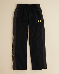 Under Armour's Brawler warm-up pants work and play as tough as their namesake, keeping your little athlete in good form on and off the court. Under Armour's Brawler warm-up pants work and play as tough as their namesake, keeping your little athlete in good form on and off the court.
