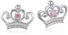 Disney Princess Sterling Silver Pink Crown Shaped Stud Earrings