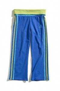 adidas Girls 2-6X Workout Pant with Rollover Band, Dazzling Blue, 3T adidas Girls 2-6X Workout Pant with Rollover Band, Dazzling Blue, 3T