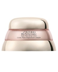 Shiseido Bio-Performance Super Restoring Cream. A rich, nourishing time-fighting cream that brings a revolutionary solution to wrinkles and age-related deficiencies in skin. Utilizing unprecedented contour-recalling technology, this cream creates dramatic smoothness and firmness, rebuilding a look of youth instantly. Formulated with patent-pending Bio-Restoring Complex to improve furrows and unevenness and promote elasticity and moisture retention. Excellent for all skin types. Use morning and night after cleanser and softener.