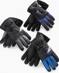 Whether he's packing snowballs or hitting the powder, these Greendog ski gloves keep his hands warm and ready for action. Whether he's packing snowballs or hitting the powder, these Greendog ski gloves keep his hands warm and ready for action.
