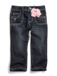 GUESS Kids Girls Daredevil Skinny Jeans with Bows, DARK STONEWASH (5) GUESS Kids Girls Daredevil Skinny Jeans with Bows, DARK STONEWASH (5)