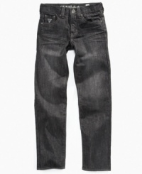 These jeans rock. A modern fit makes these a must-have addition to his wardrobe. These jeans rock. A modern fit makes these a must-have addition to his wardrobe.
